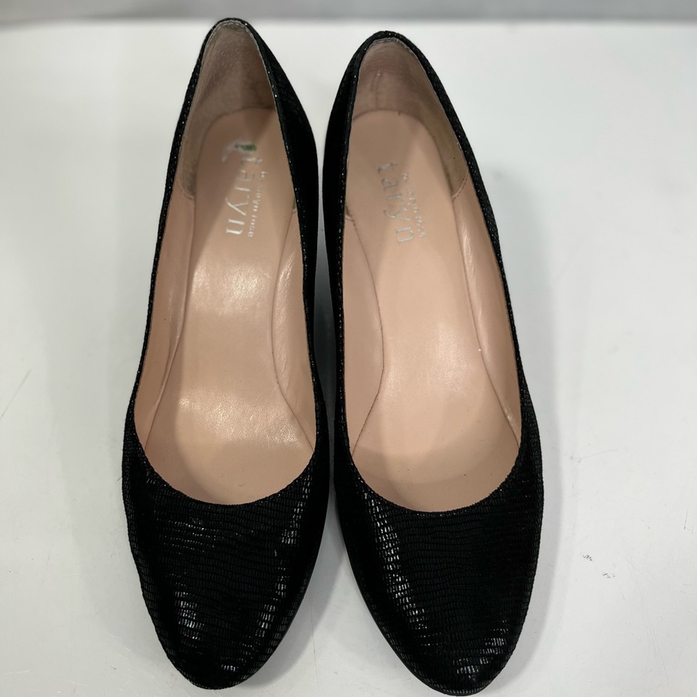 Black low wedge genuine leather Taryn Rose flats